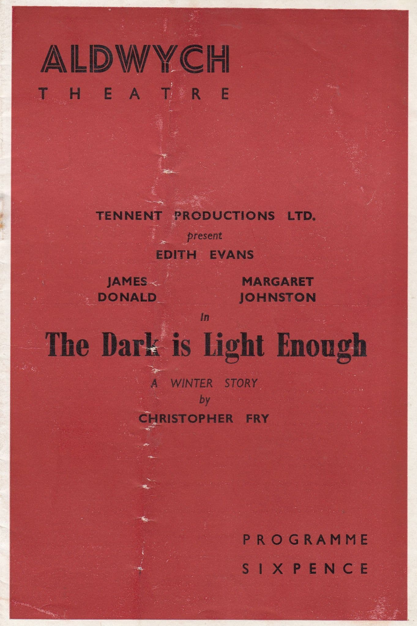 The Dark Is Light Enough Hungarian Aldwych Theatre Programme