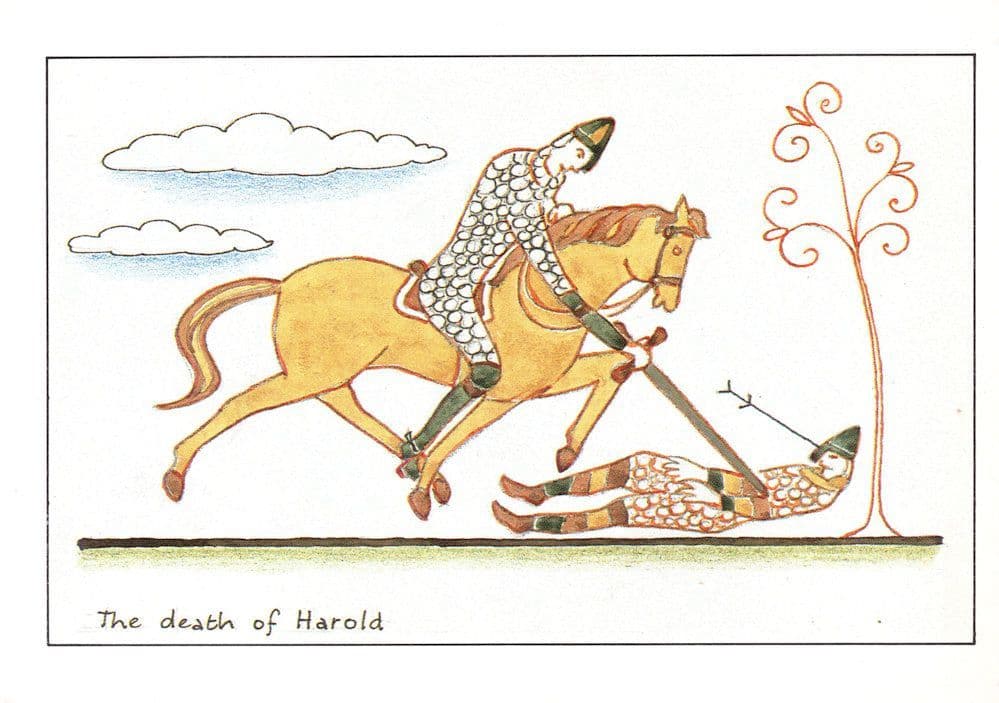The Death Of King Harold Sheila Trigwell Painting Hastings Postcard