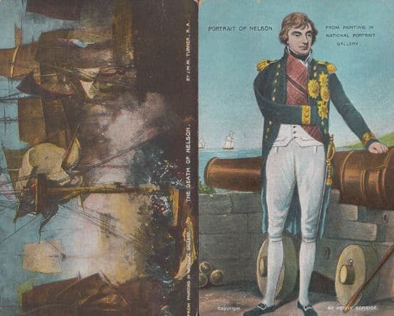 The Death Of Nelson Portrait 2x Rare London National Gallery Painting Postcard s