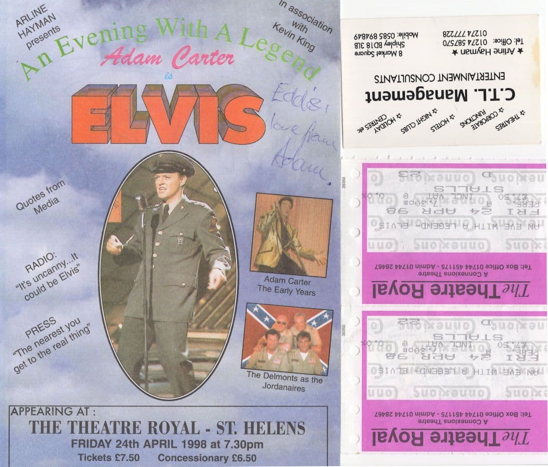 The Delmonts Adam Carter as Elvis Presley Hand Signed BUNDLE