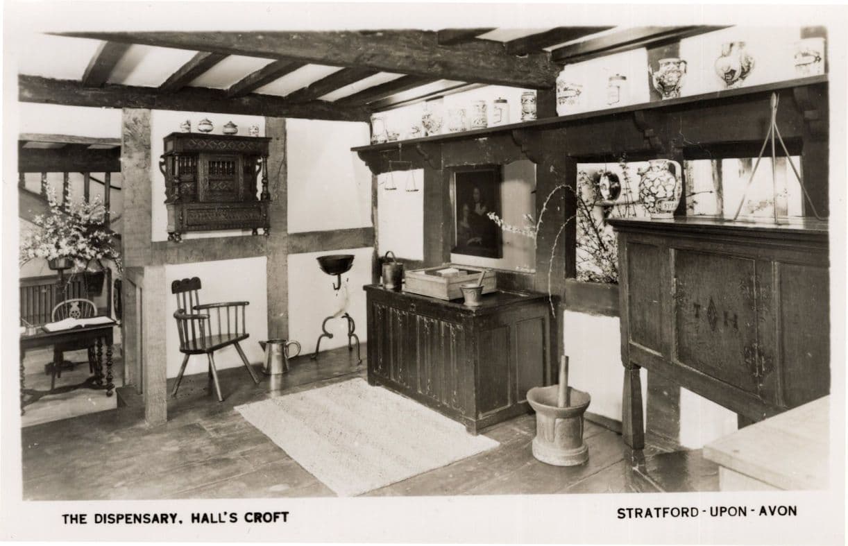 The Dispensary Halls Croft Stratford Upon Avon Mint RPC Postcard