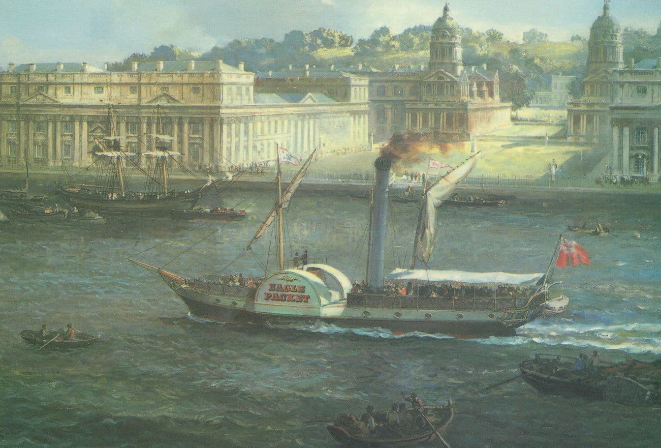 The Eagle Packet Ship at London Isle Of Dogs Painting Postcard