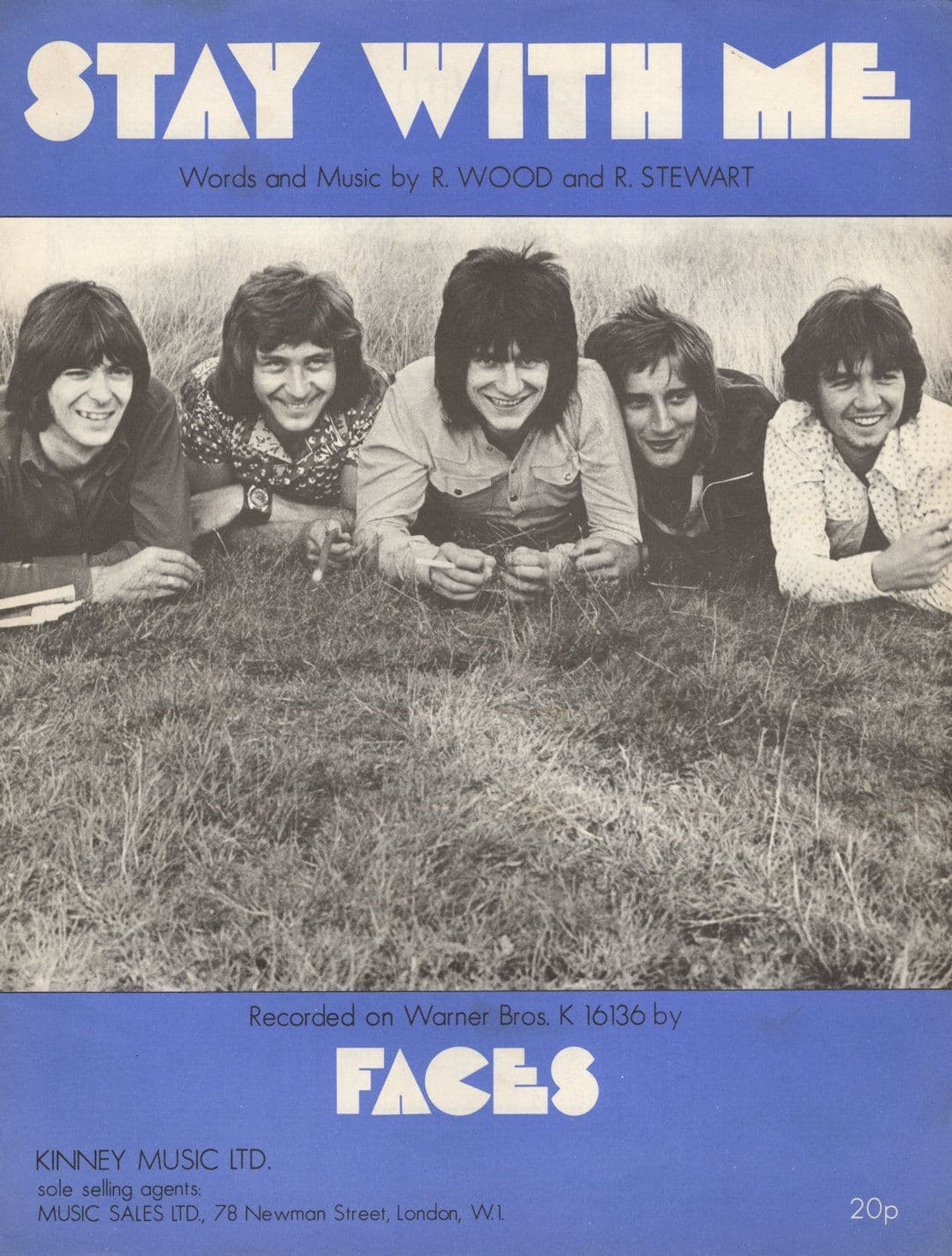 The Faces Rod Stewart Stay With Me UK 1st Edn RARE Sheet Music