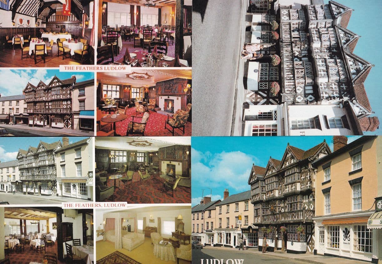 The Feathers Hotel Ludlow 4x Kitchen Bedroom Restaurant Postcard s
