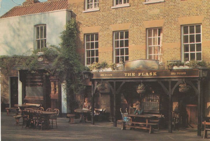 The Flask Highgate Village Dick Turpin 1970s London Pub Postcard