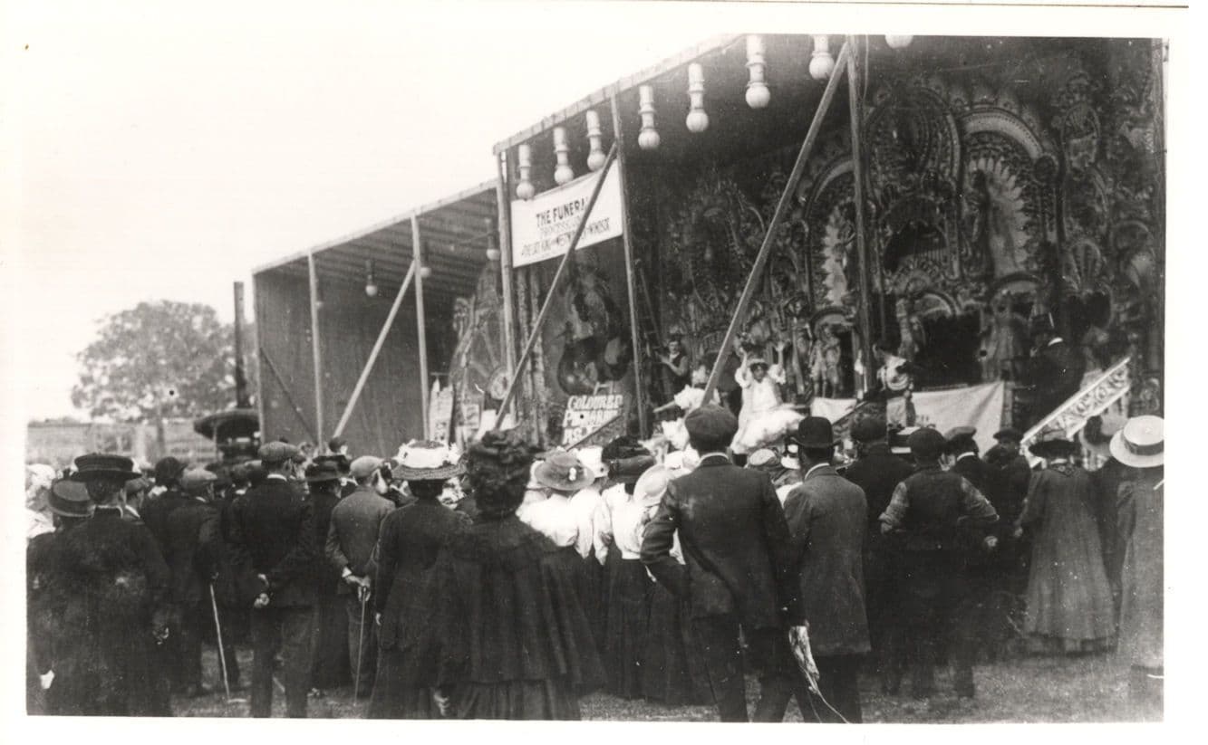 The Funeral Bizarre Antique Fairground Organ & Dancers Vintage Photo