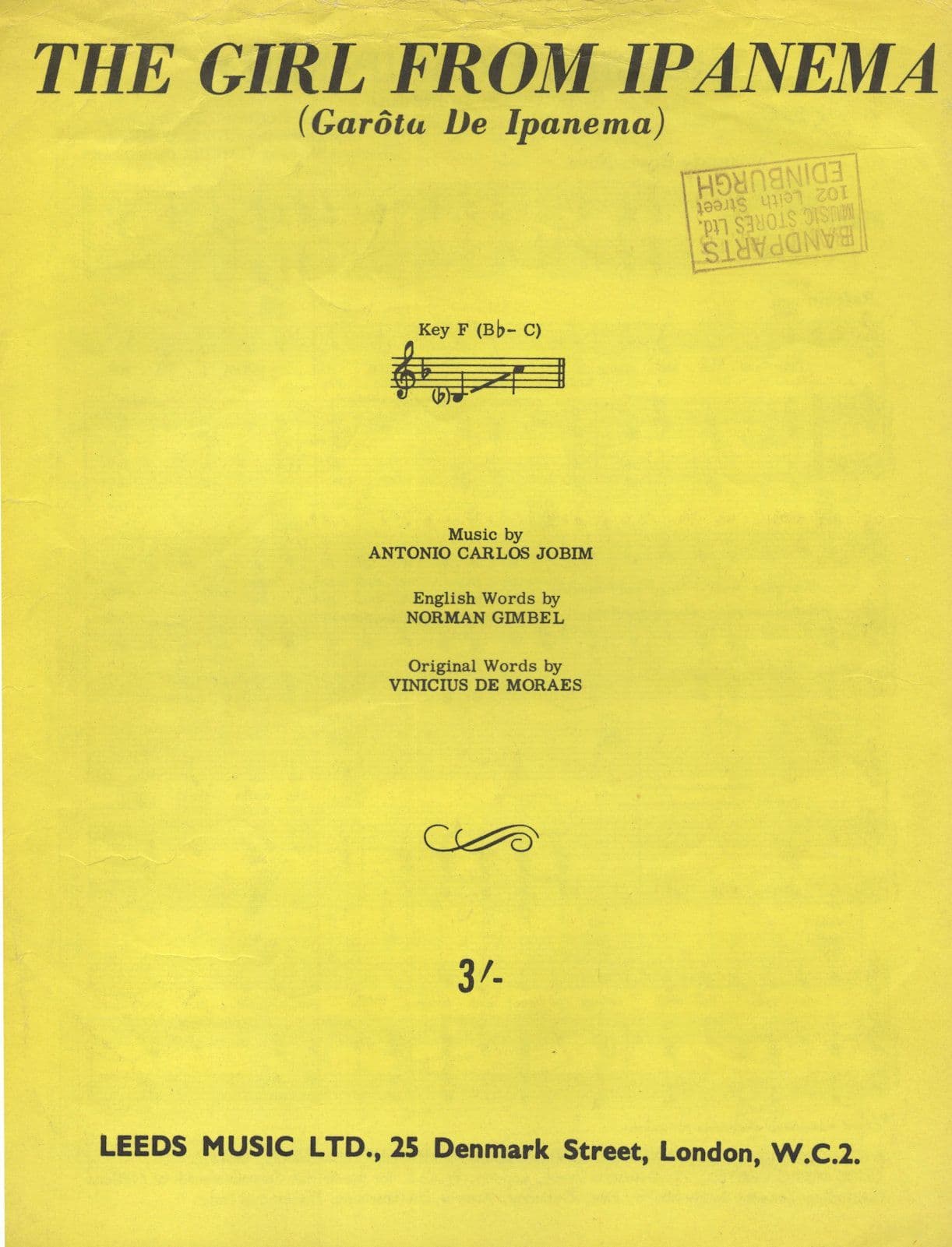 The Girl From Ipanema Antonio Carlos Jobim Old Sheet Music