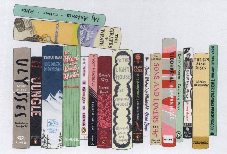 The Grapes Of Wrath Ulysses Book Bookshelf Painting Postcard