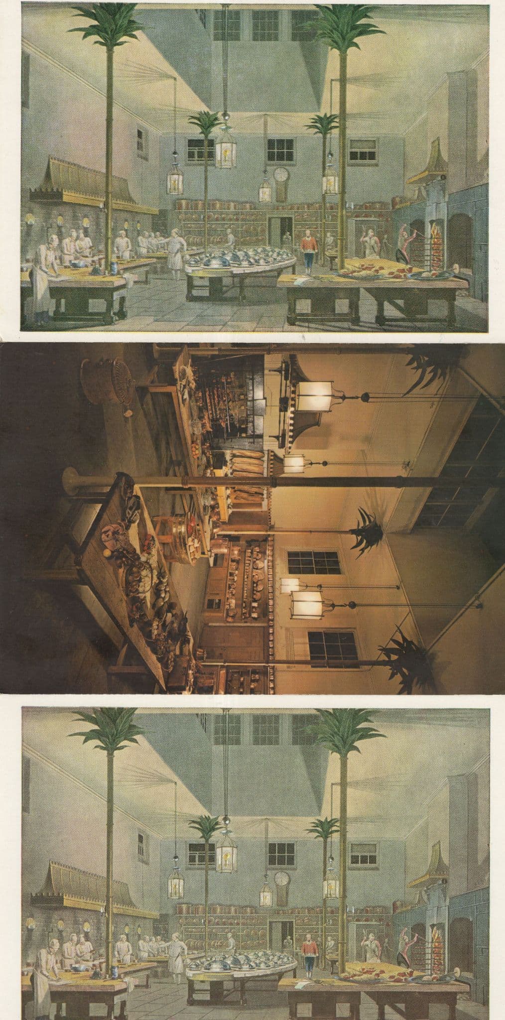 The Great Kitchen Brighton Royal Pavillion Book Shop 3x Painting Postcard s