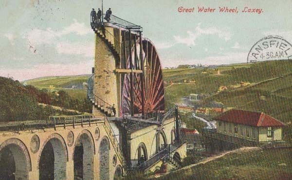 The Great Water Wheel Laxey Isle Of Man Aerial Antique Postcard