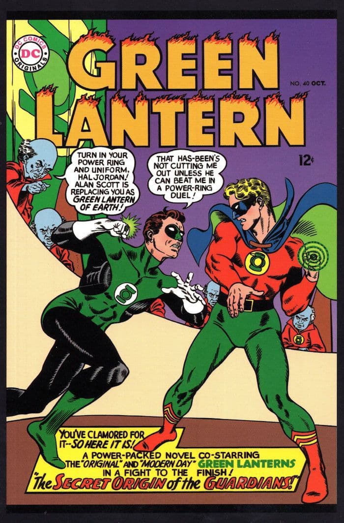 The Green Lantern vs The Guardians Issue 40 1965 Comic Book Postcard