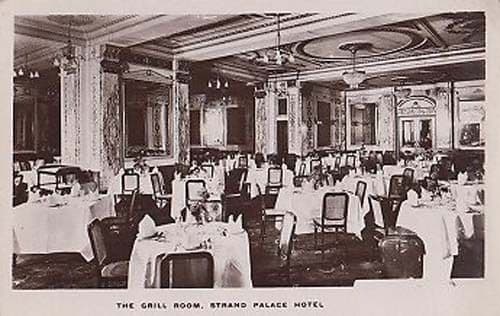 The Grill Room Strand Palace Hotel London Real Photo Restaurant Old Postcard