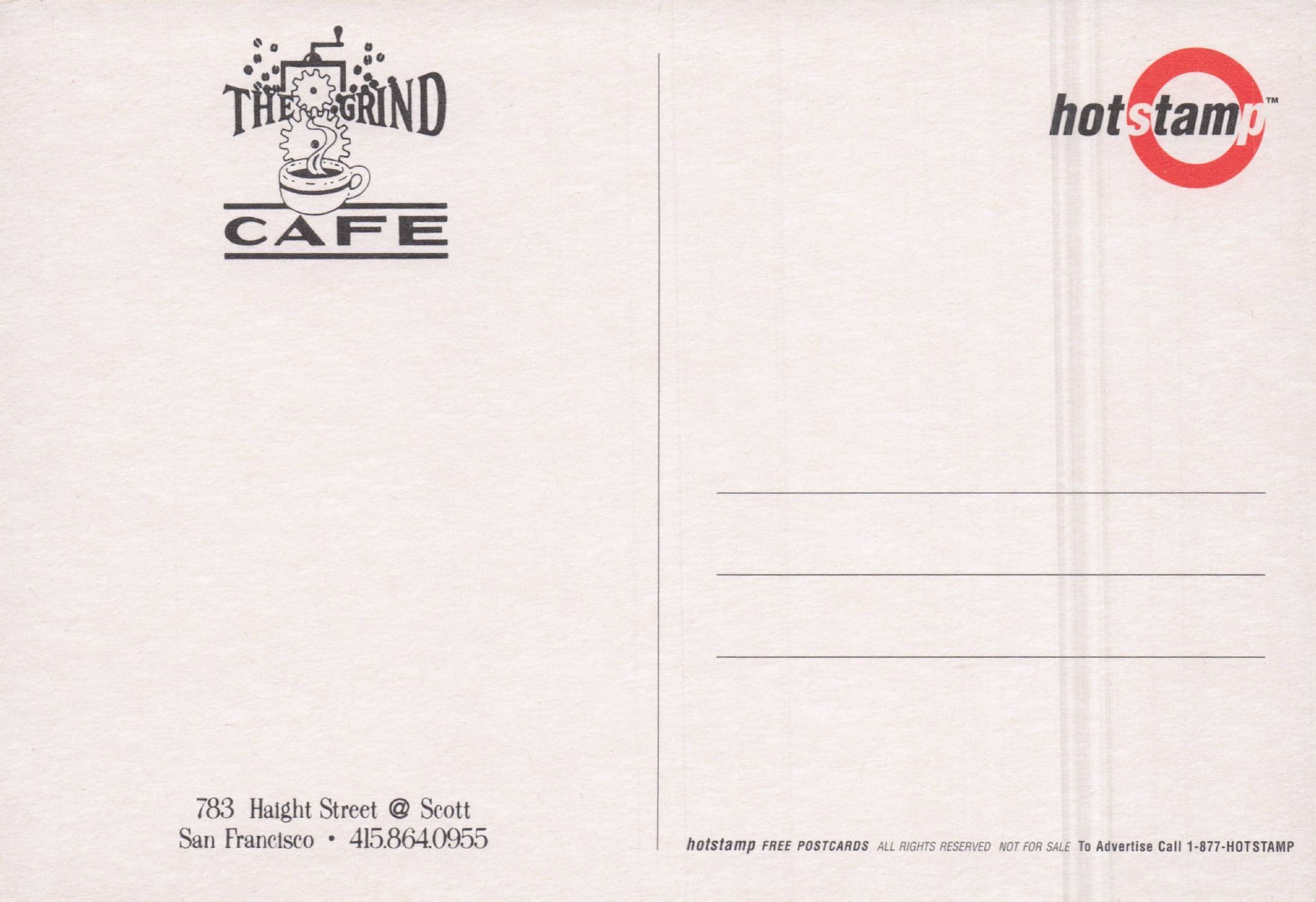 The Grind Haight Street San Fransisco Amazing Coffee Shop Advertising Postcard