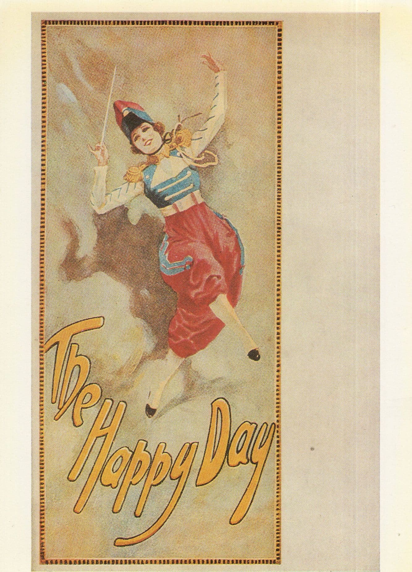 The Happy Day Musical Old WW1 Dalys Theatre Programme Postcard