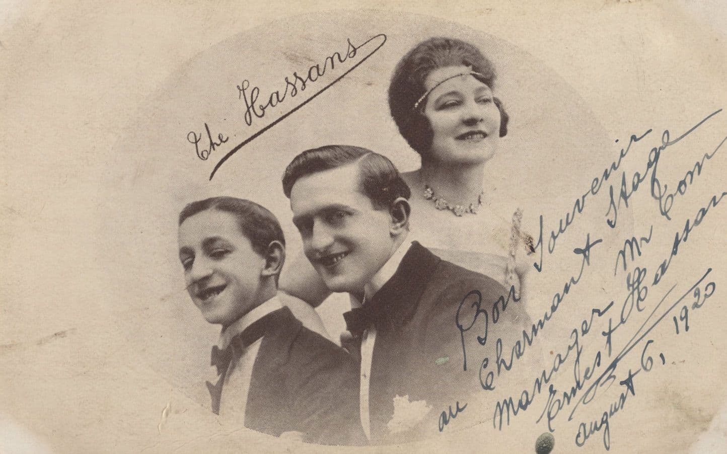 The Hassans Edwardian Theatre Manager Hand Signed Postcard