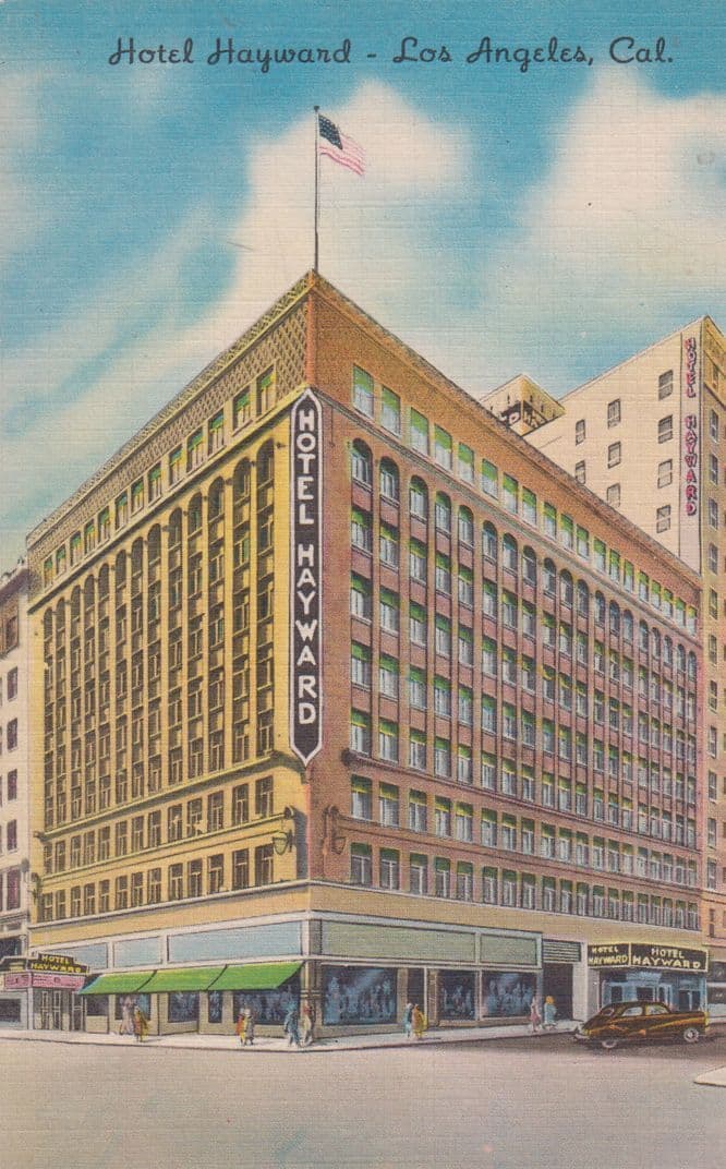 The Hayward Hotel Following Modernization Decorated Los Angeles Postcard