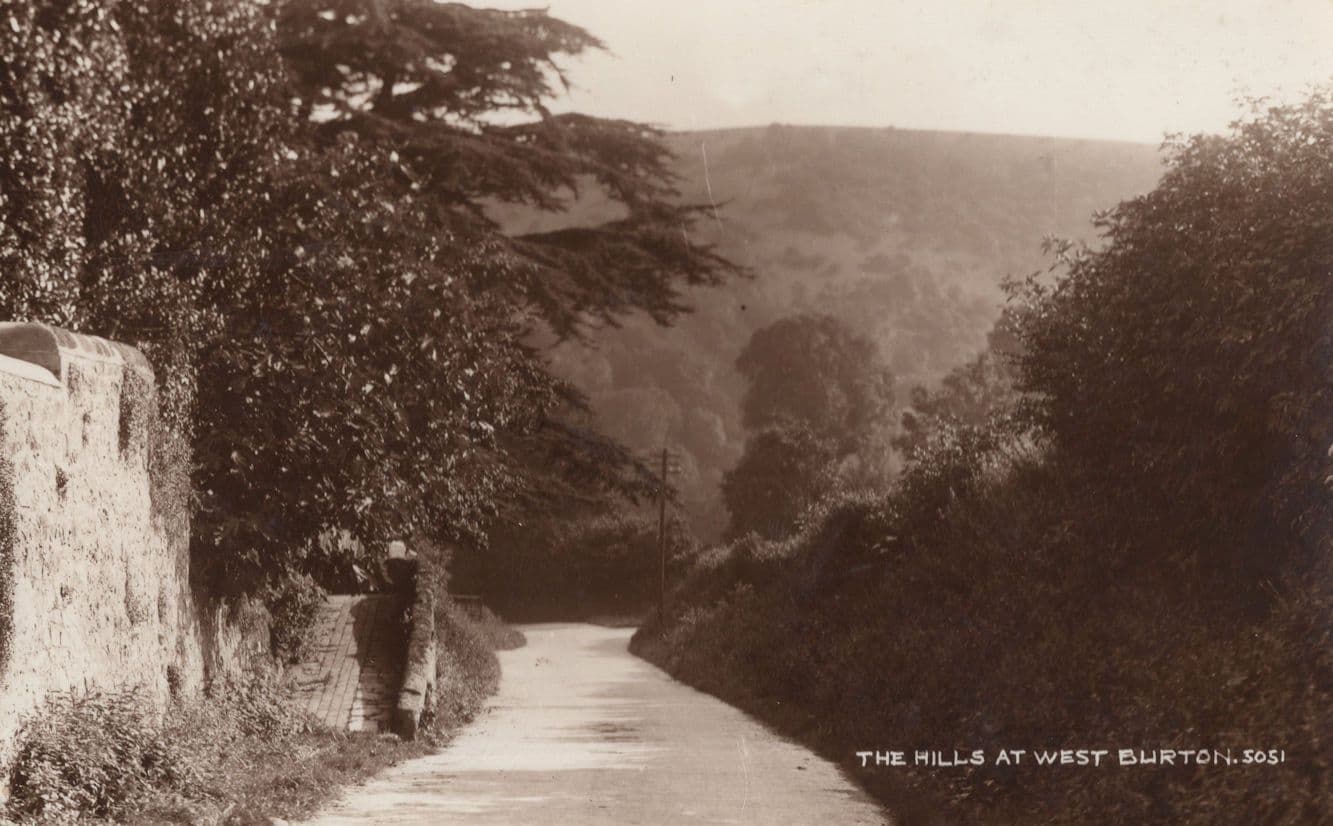 The Hills At West Burton Yorkshire Old Real Photo Postcard