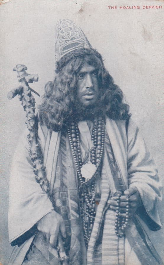The Hoaling Dervish Antique Egyptian Muslim Dancer Dancing Antique Postcard