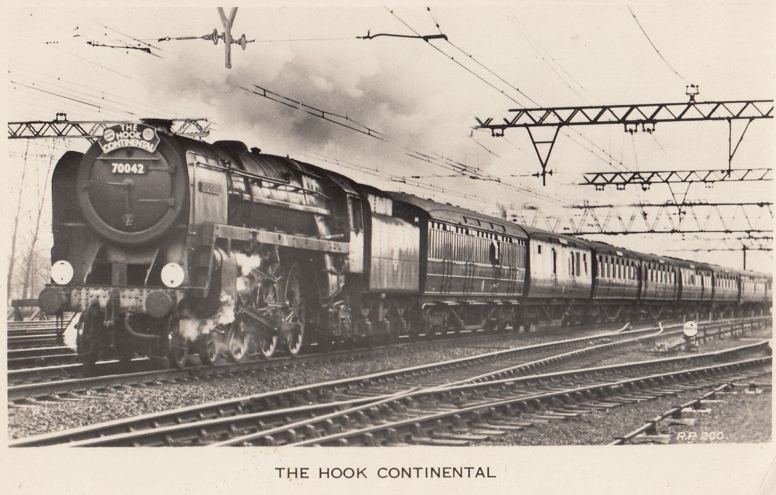 The Hook Continental Train Harwich Shenfield Railway Station Real Photo Postcard