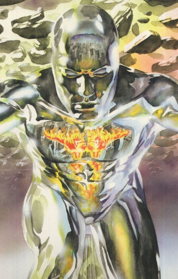 The Human Torch in Silver Surfer Skin Marvel Comic Book Postcard