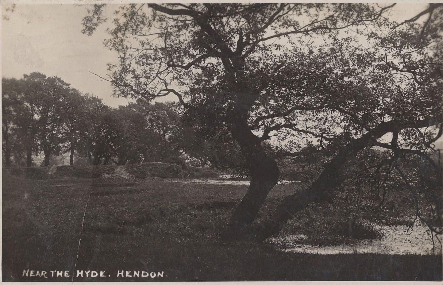 The Hyde Hendon Real Photo London Old Postcard With Indent