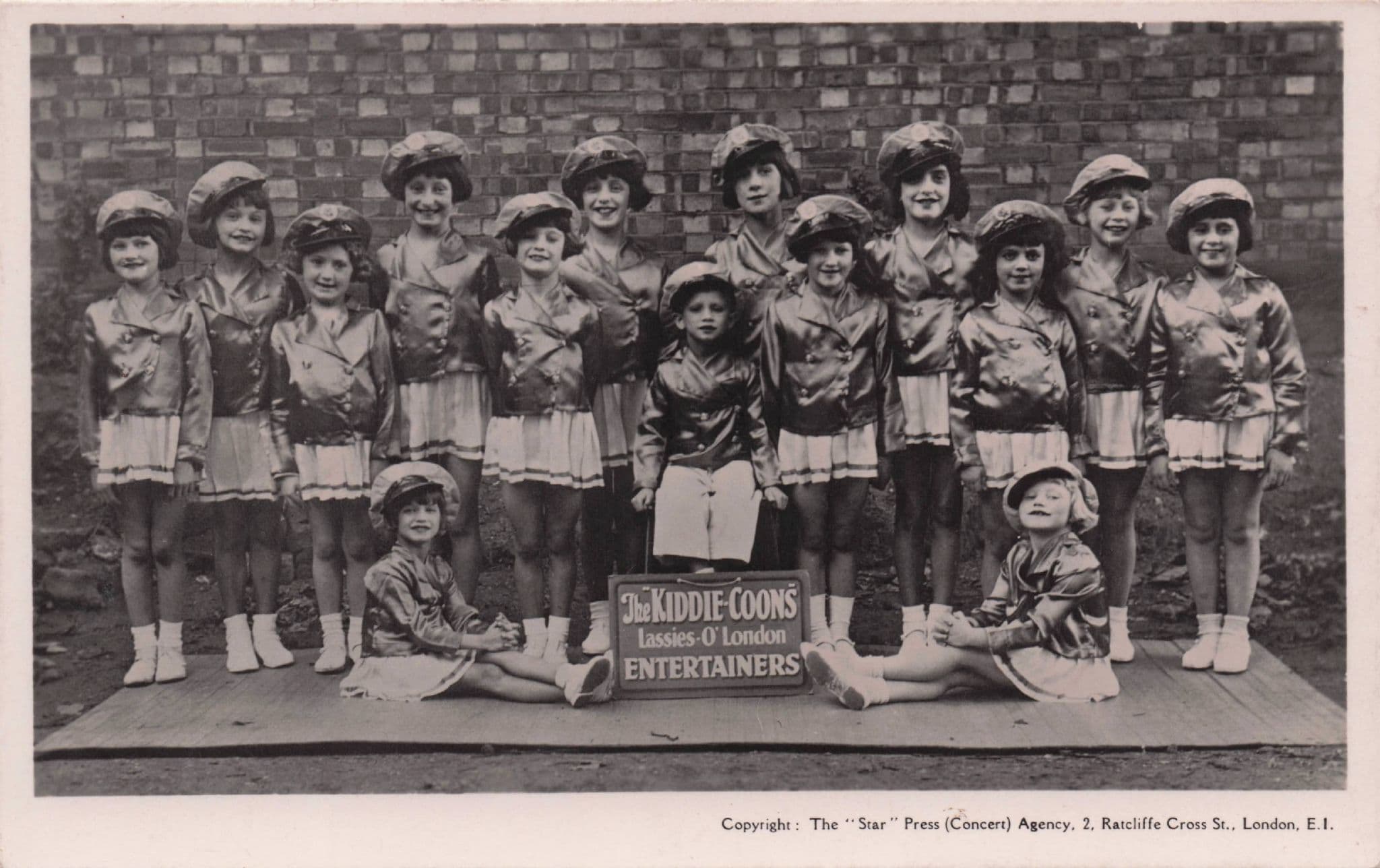 The Kiddie Coons London Old Children Entertainers Troupe Real Photo Postcard