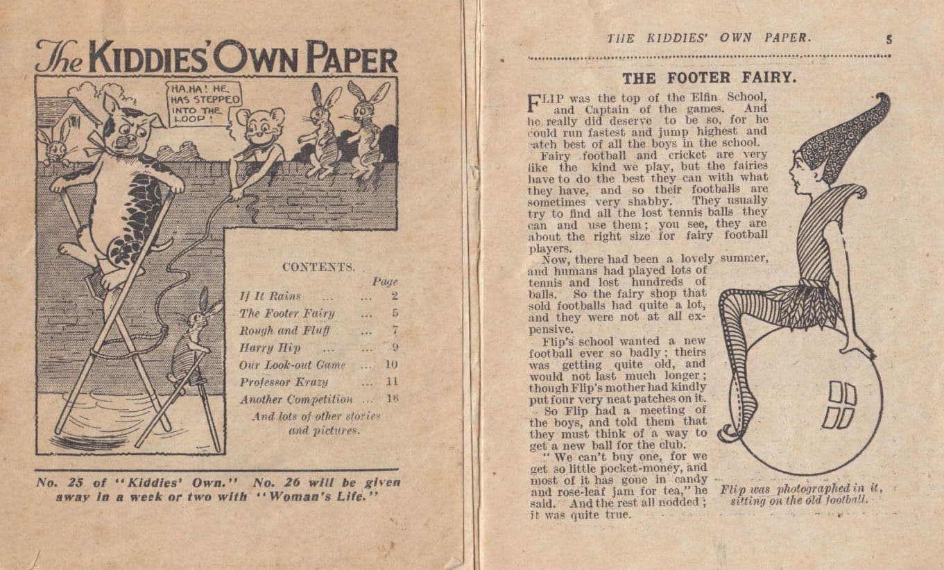 The Kiddies Own Paper Miniature Comic inc Fairy Story Postcard Size Old Ephemera