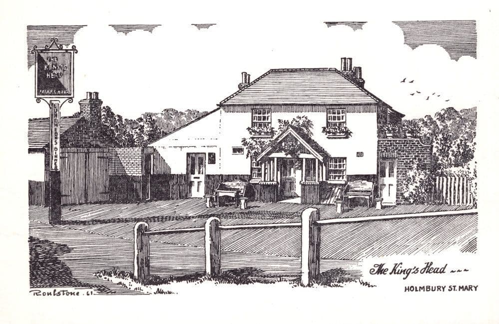 The Kings Head Holmbury St. Mary Surrey Old Postcard