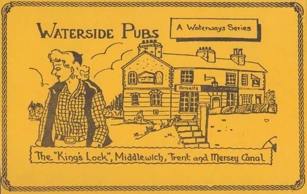 The Kings Lock Middlewich Trent Ansells Lancashire Pub Limited Edn 100 Postcard