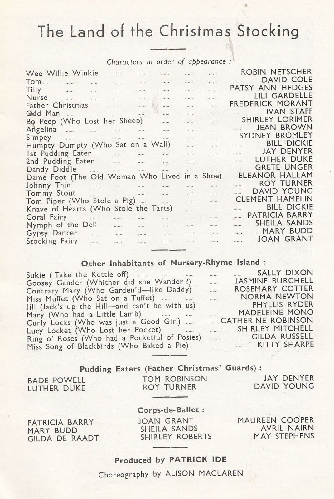 The Land Of The Christmas Stocking Musical Duke Of York 1950s Theatre Programme