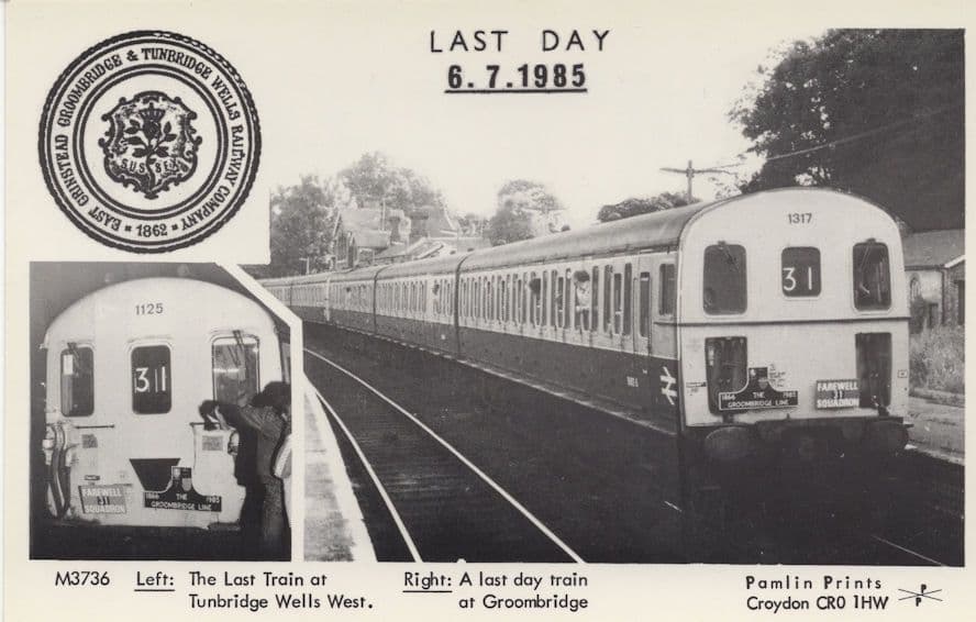 The Last Train at Tunbridge Wells West Groombridge Postcard