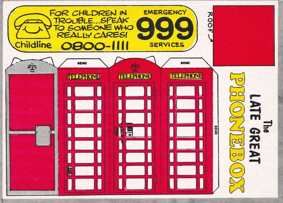 The Late Great Phonebox Telephone Model Construction Postcard