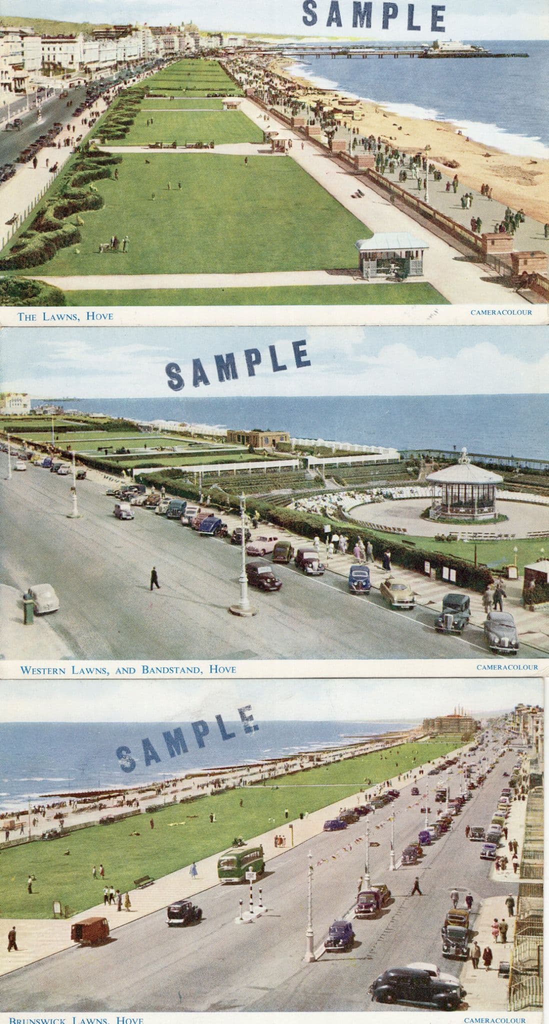 The Lawns Hove Sussex 3x SAMPLE 1970s Postcard s
