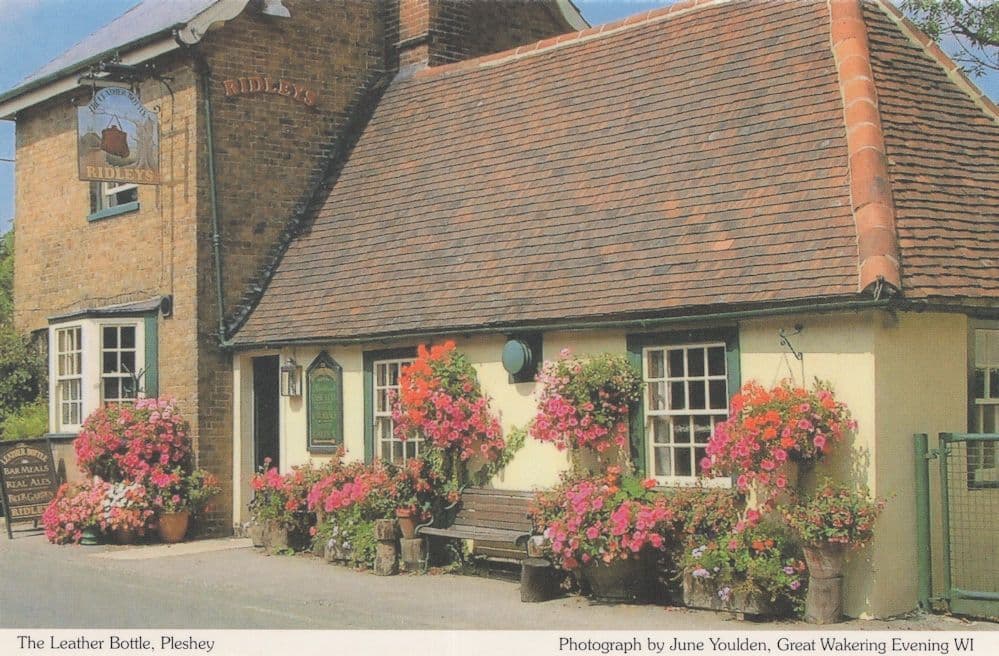 The Leather Bottle Pleshey Essex Ridleys Pub Rare Postcard
