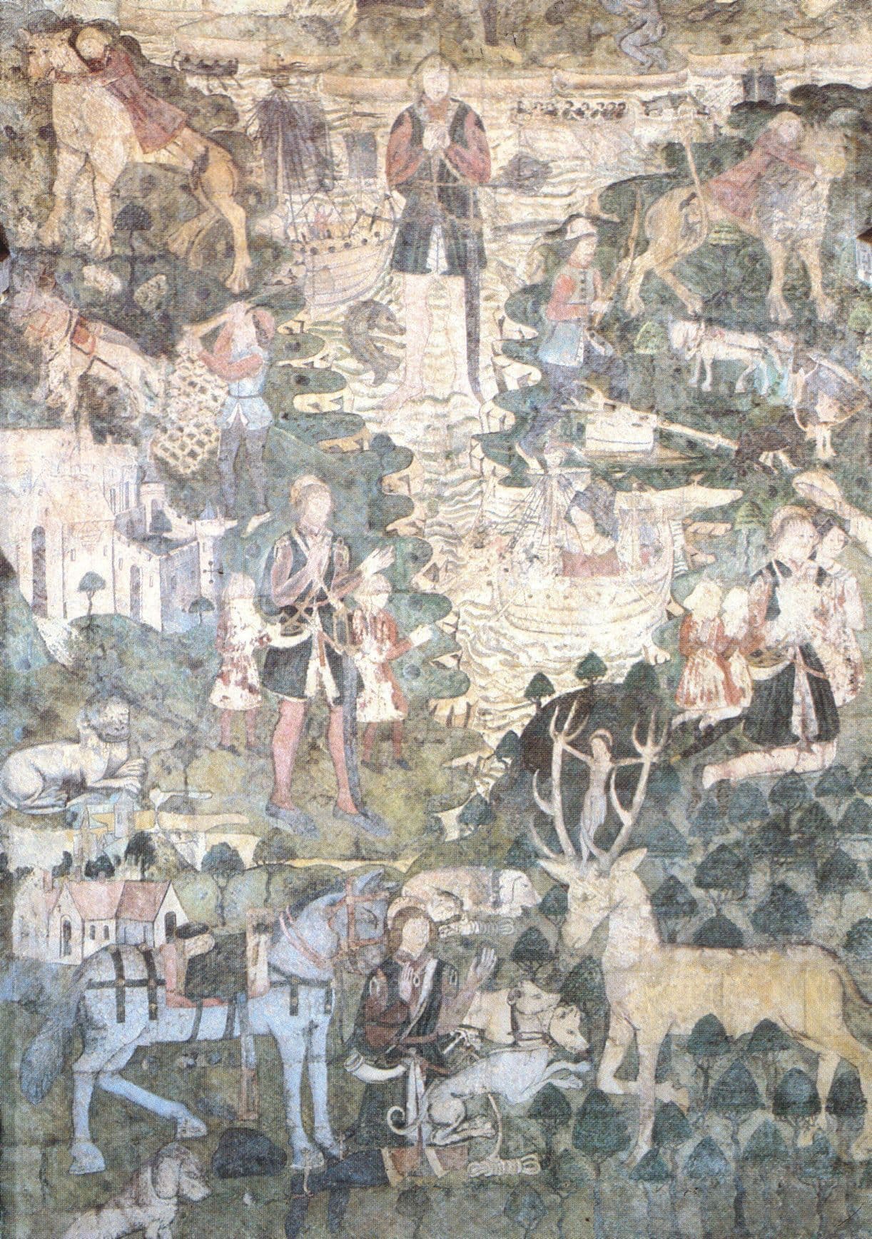 The Legend Of St Saint Eustace 15th Century Painting Postcard