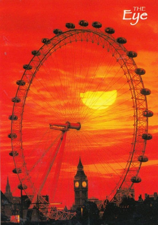 The London Eye Basked In Sunset Spectacular Postcard