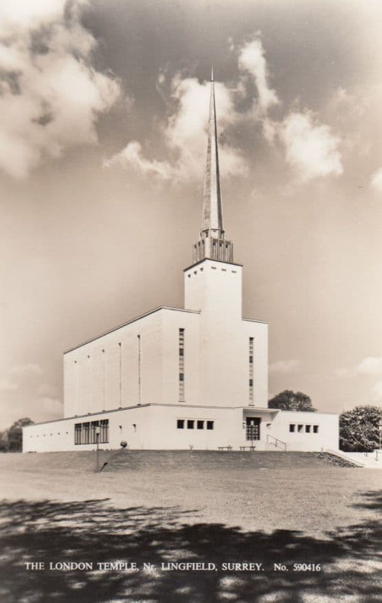 The London Temple Lingfield Surrey Real Photo Postcard