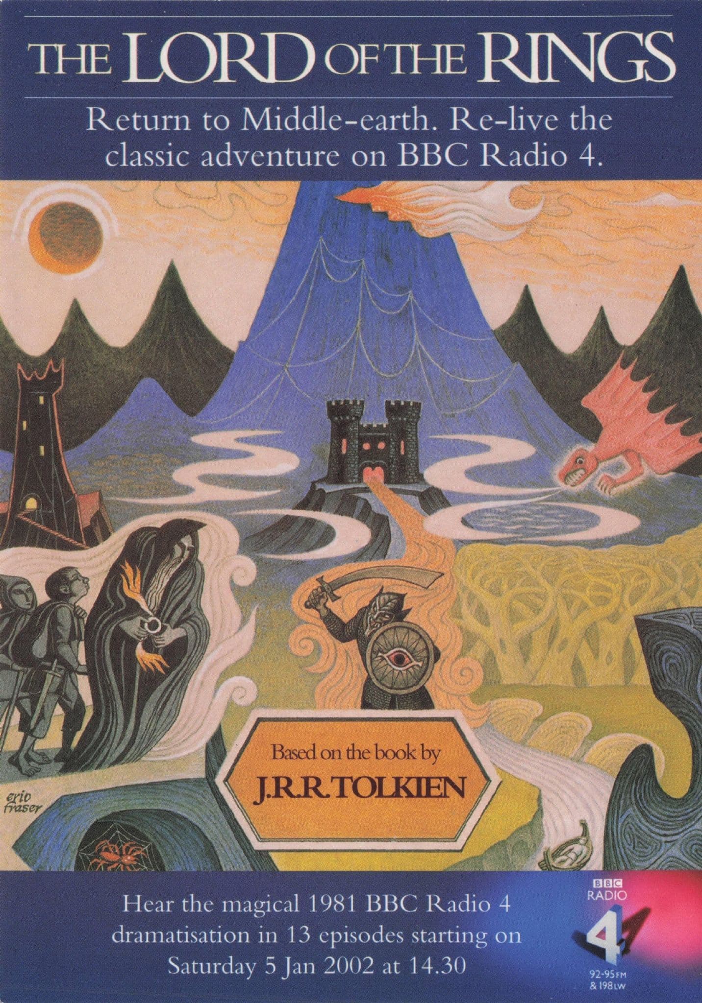 The Lord Of The Rings BBC Radio 4 Broadcast Advertising Postcard