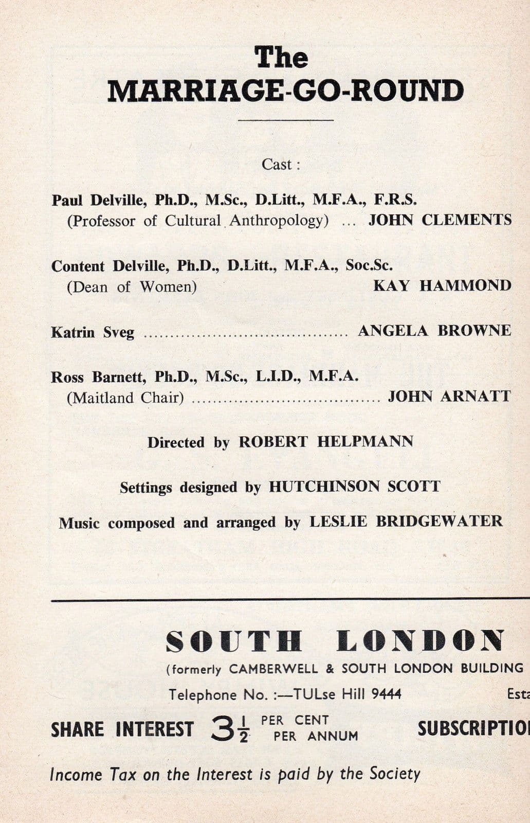 The Marriage Go Round John Arnatt Doctor Who Time Lord Lovejoy Theatre Programme