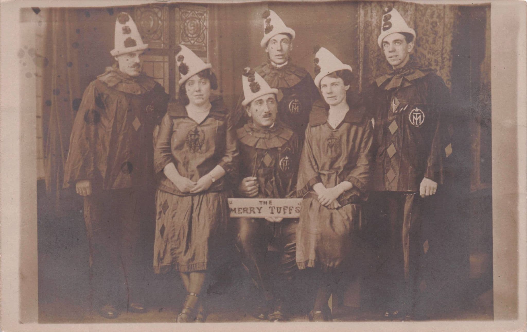 The Merry Tuffs Pierrots Hitler Lookalike Music Hall Entertainers Postcard