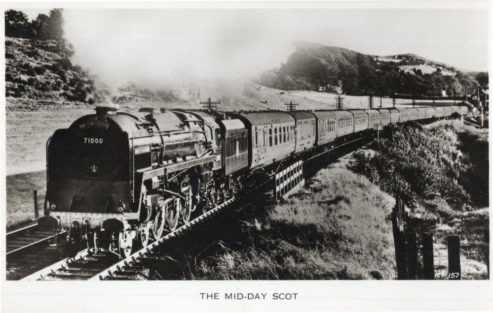 The Mid-Day Scot Train Railway Valentines Old Photo Postcard