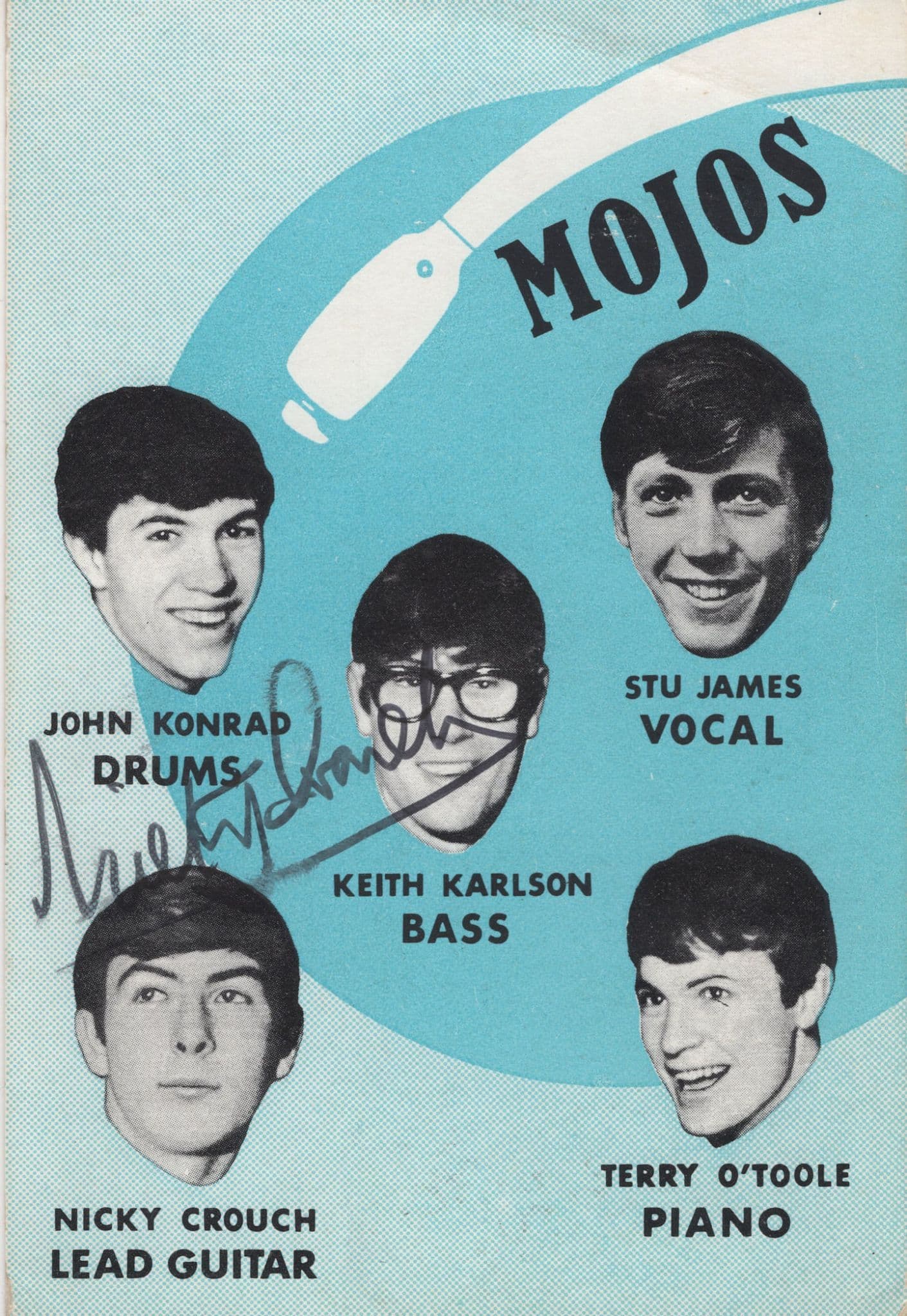 The Mojos British Beat Nicky Crouch Signed Photo Fan Club Card