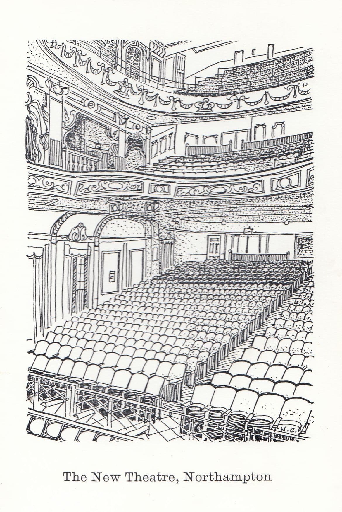 The New Theatre Northampton Painting Postcard