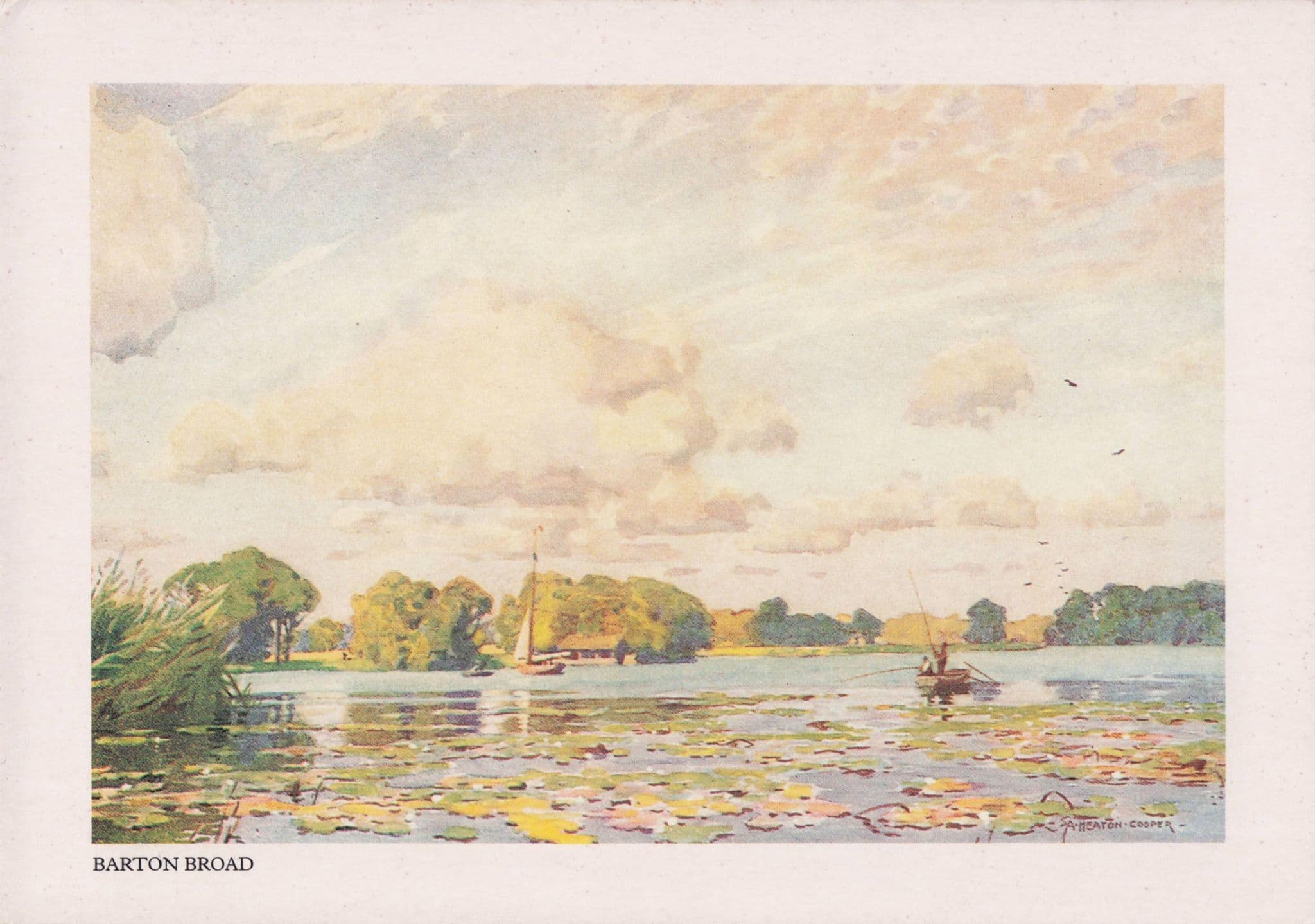 The Norfolk Broads A Heaton Cooper Rare Painting Postcard