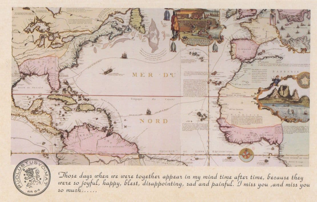 The North Sea Mer Du Nord Map Geography Proverb Postcard