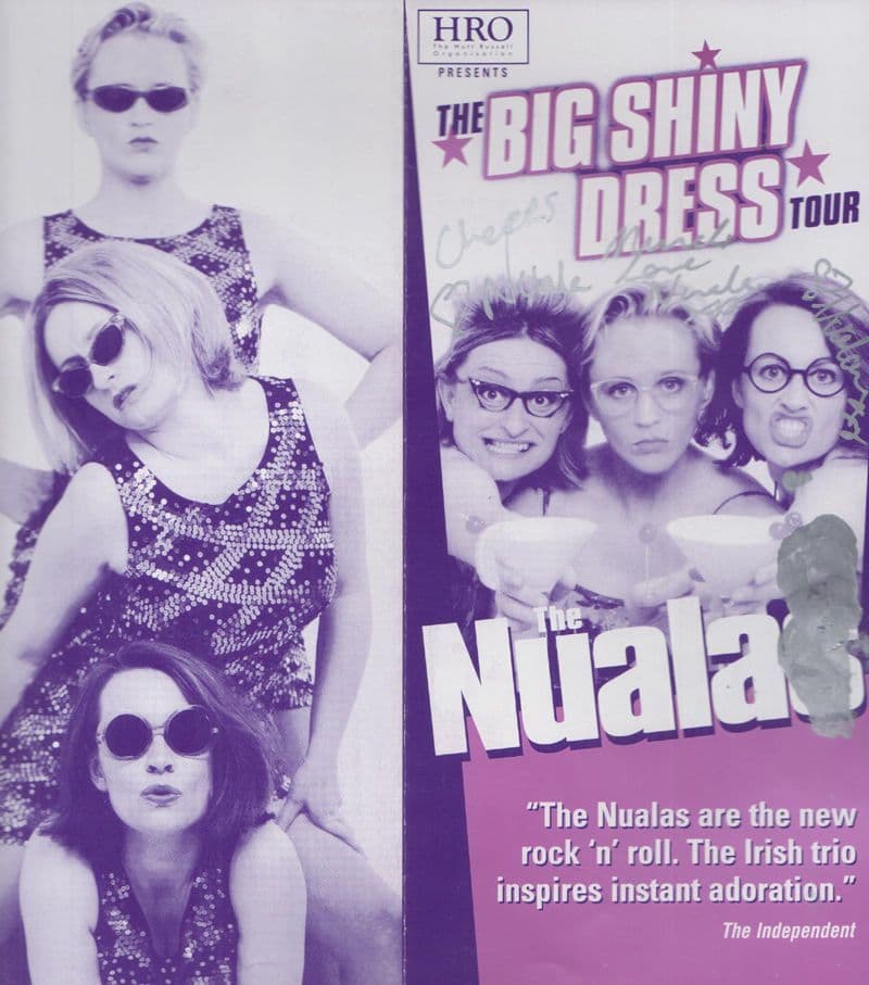 The Nualas Irisih Rock Big Shiny Dress Tour Hand Signed Theatre Concert Flyer
