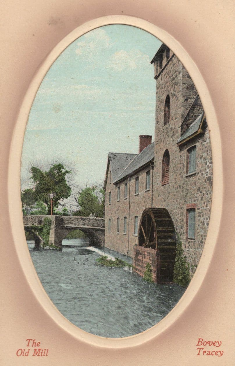 The Old Mill River Bovey Tracey Devon Antique Valentines Postcard