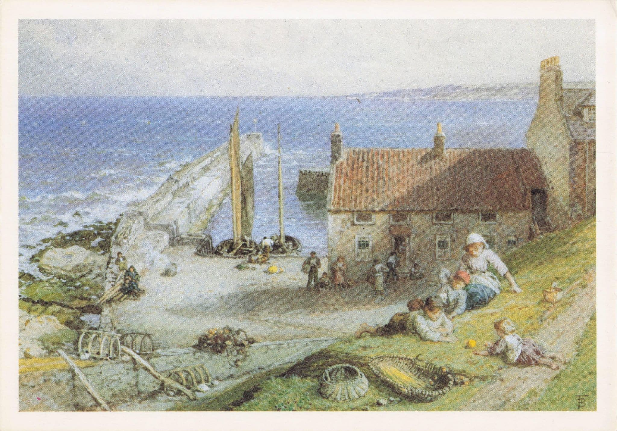 The Old Pier St Andrews Scotland Myles Foster Victorian Painting Postcard