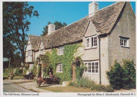 The Old Swan Pub Minster Lovell Oxfordshire Womens Institute Postcard