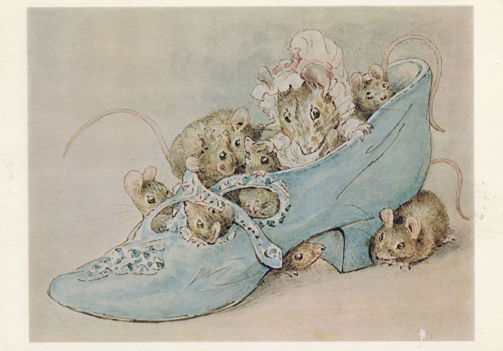 The Old Woman Who Lived In A Shoe Beatrix Potter Postcard